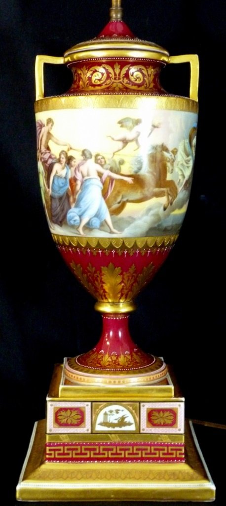 LARGE ROYAL VIENNA PANORAMIC URN LAMP AURORA (1 of 10)