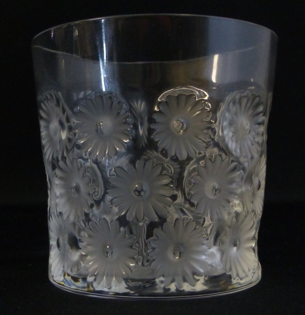 LALIQUE FRANCE CRYSTAL FLORAL PATTERN TUMBLER (1 of 6)