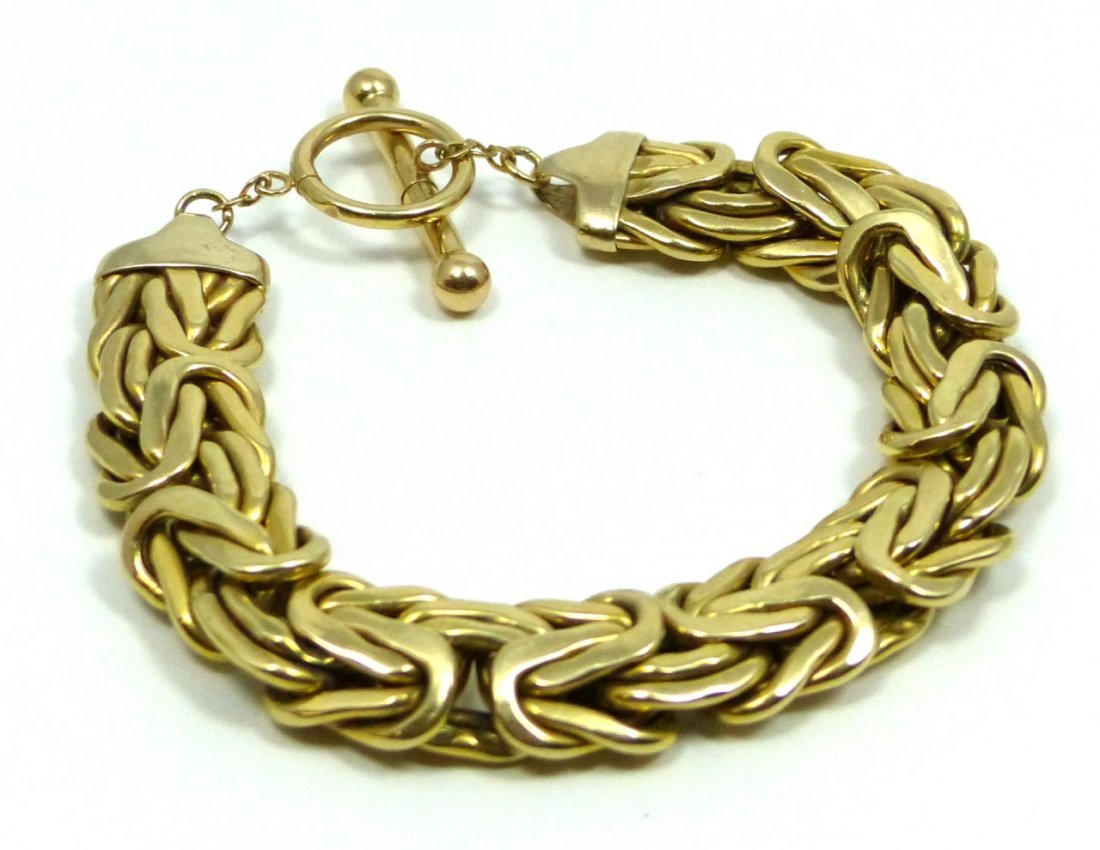 14KT YELLOW GOLD BYZANTINE BRACELET (1 of 8)