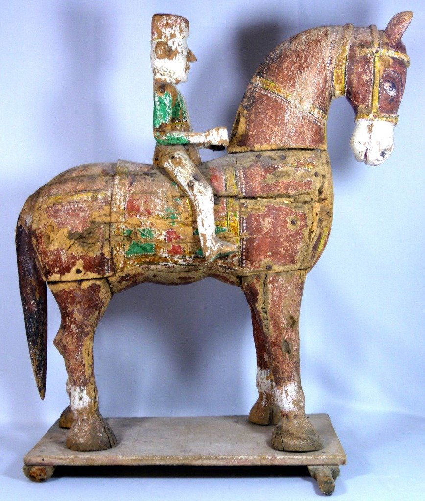 LARGE CHINESE POLYCHROME CARVED TANG HORSE (1 of 7)