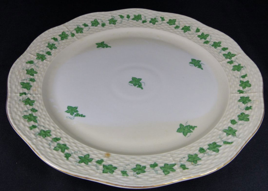 HEREND CHINESE BOUQUET GREEN PORCELAIN PLATTER (1 of 4)