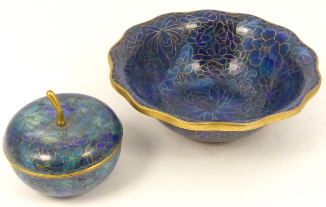 2pc CHINESE CLOISONNE BOX AND BOWL (1 of 6)
