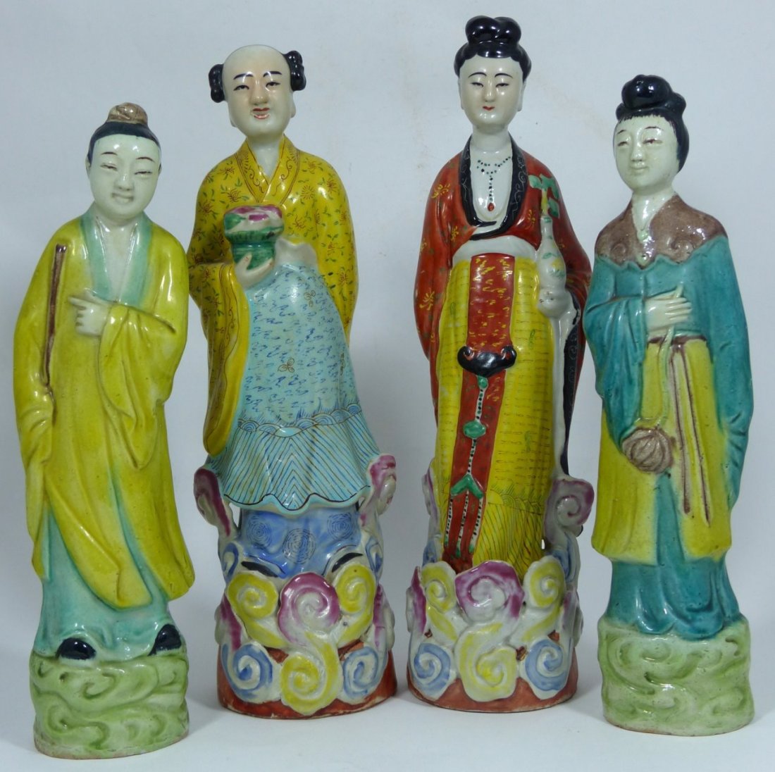 4pc CHINESE PORCELAIN PAINTED FIGURES (1 of 5)