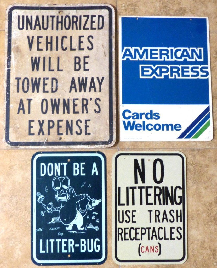 4pc VINTAGE METAL STREET/ADVERTISING SIGNS (1 of 6)