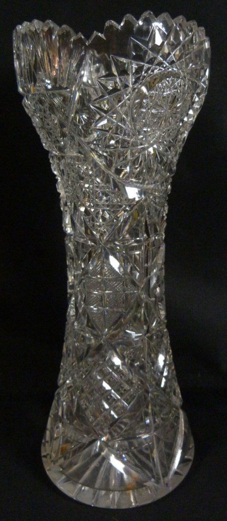 AMERICAN BRILLANT CUT CRYSTAL LARGE VASE (1 of 5)