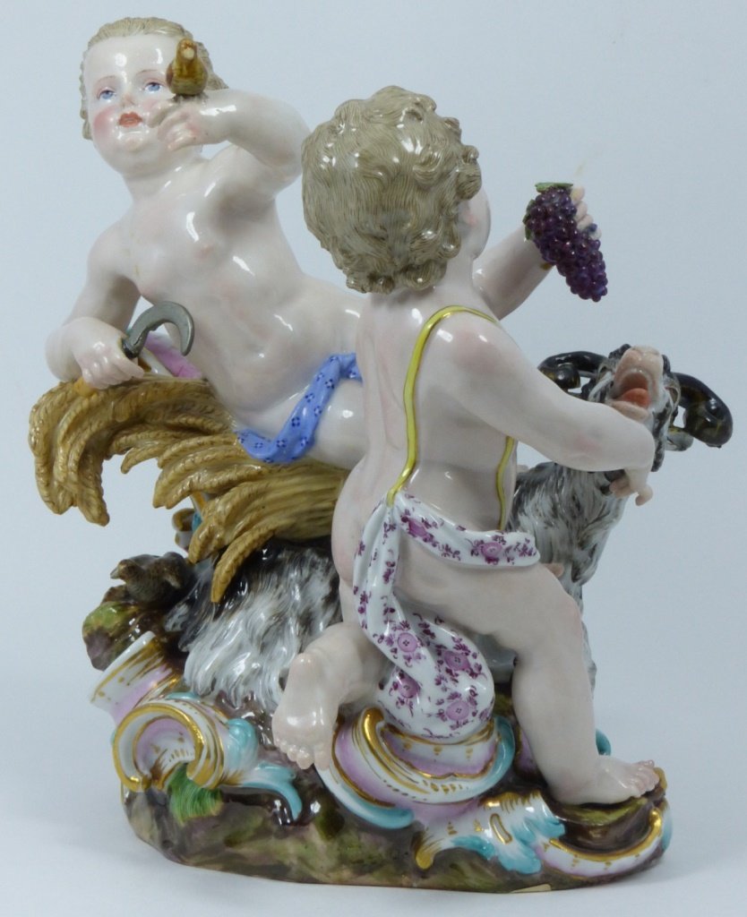 LARGE MEISSEN GERMAN PORCELAIN PUTTI GROUP (1 of 10)