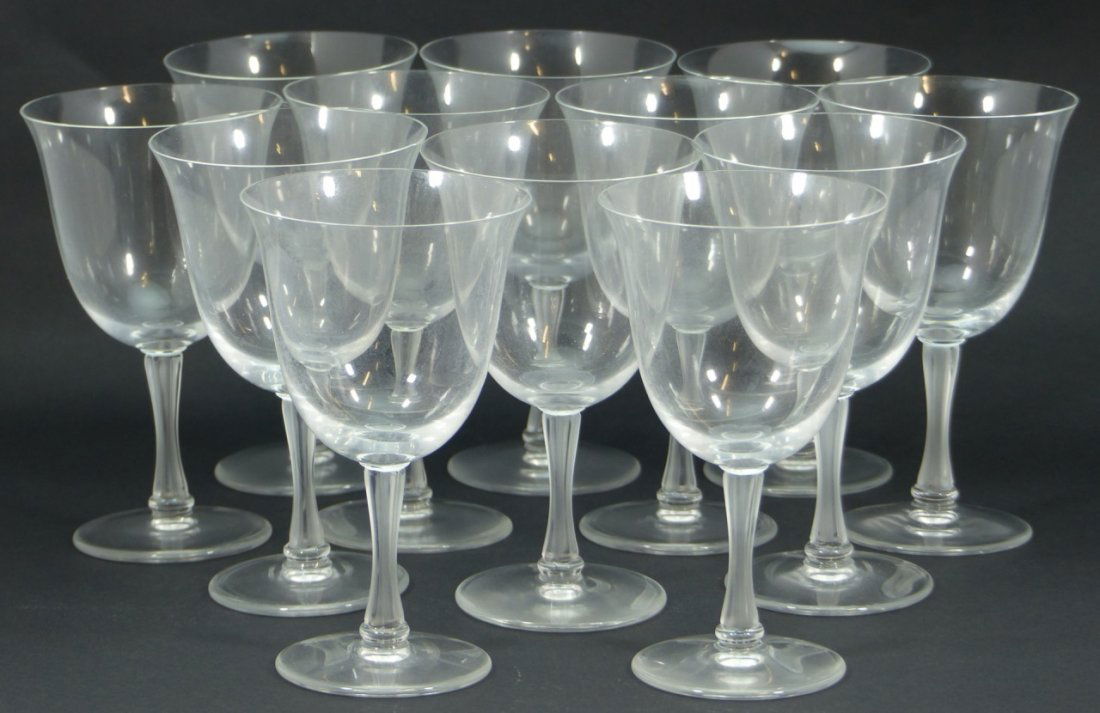 12pc LALIQUE FRANCE CRYSTAL WATER GOBLETS (1 of 4)