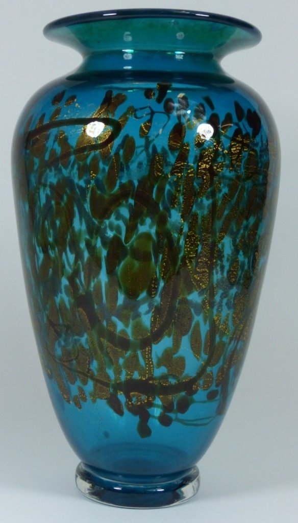 LARGE MICHAEL NOUROT ART GLASS VASE SIGNED (1 of 9)