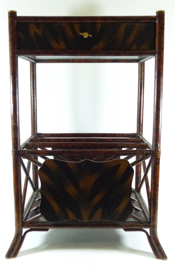 MAITLAND SMITH LACQUERED FAUX BAMBOO SIDE TABLE (1 of 8)