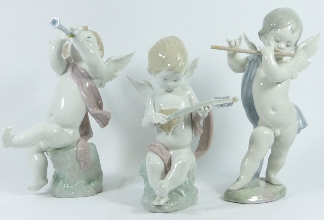 3pc LLADRO PORCELAIN CHERUB BAND FIGURINES (1 of 10)