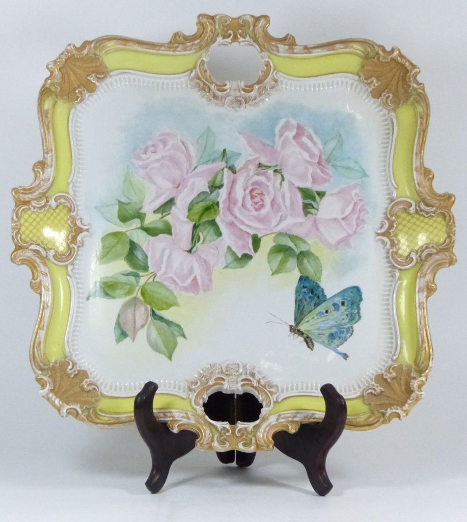 MEISSEN LARGE HANDLED FLORAL PLATTER (1 of 8)