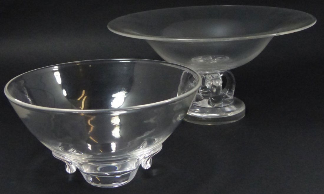 2pc STEUBEN CRYSTAL BOWL & COMPOTE (1 of 8)