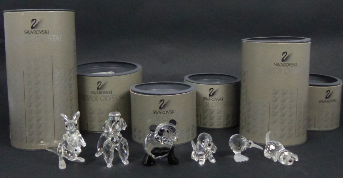 6pc SWAROVSKI AUSTRIAN CRYSTAL ANIMAL FIGURINES (1 of 9)