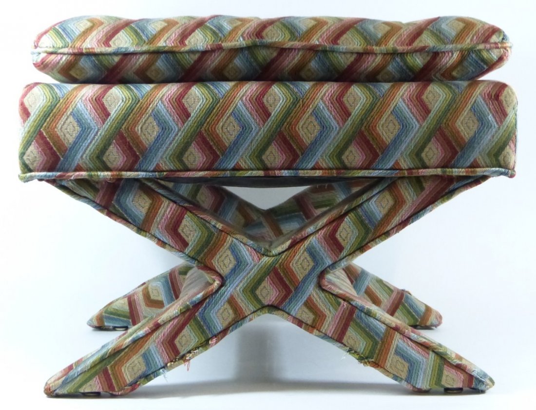 VINTAGE HOLLYWOOD REGENCY X STOOL BENCH (1 of 9)