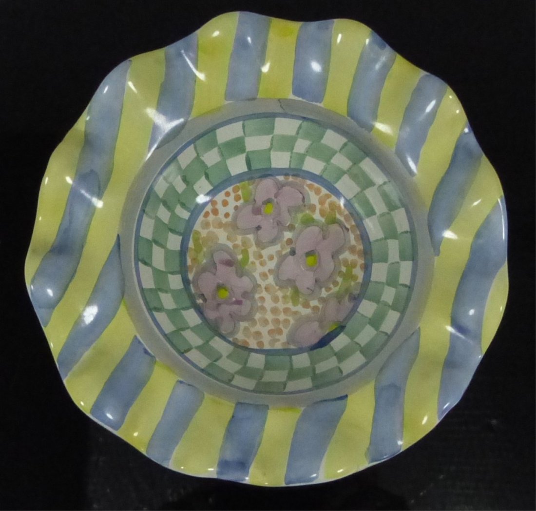 MACKENZIE-CHILDS FLUTED CERAMIC BOWL (1 of 5)