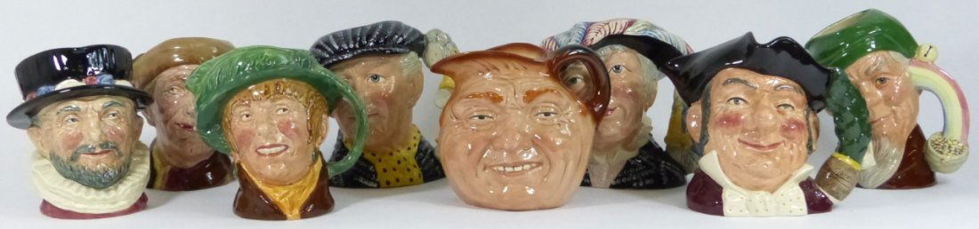 8pc ROYAL DOULTON PORCELAIN TOBY CHARACTER MUGS (1 of 9)