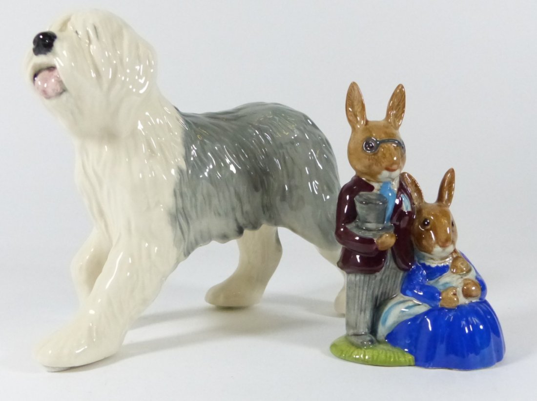 2pc ROYAL DOULTON SHEEPDOG & BUNNYKINS FIGURINES (1 of 10)