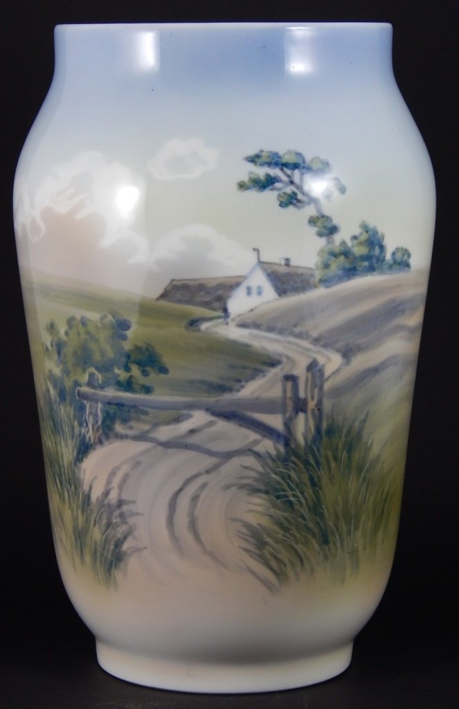 ROYAL COPENHAGEN LARGE PORCELAIN SCENIC VASE (1 of 7)