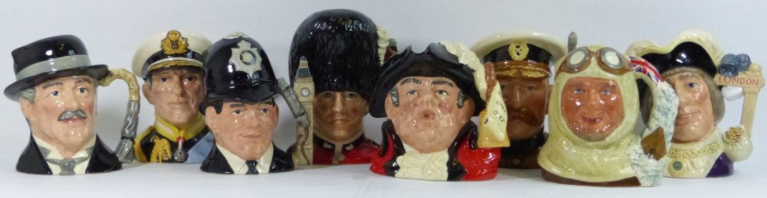 8pc ROYAL DOULTON PORCELAIN TOBY CHARACTER MUGS (1 of 8)