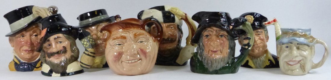 8pc ROYAL DOULTON PORCELAIN TOBY CHARACTER MUGS (1 of 8)