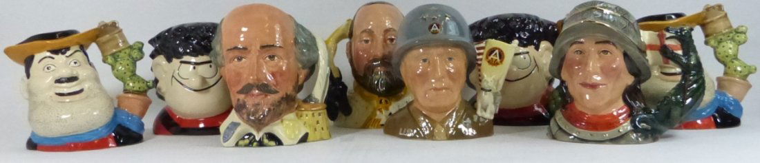 8pc ROYAL DOULTON PORCELAIN TOBY CHARACTER MUGS (1 of 9)