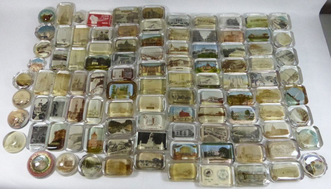 101pc SOUVENIR & ADVERTISING GLASS PAPERWEIGHTS (1 of 6)