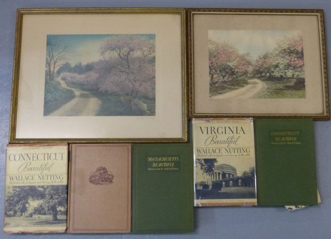 2pc WALLACE NUTTING LANDSCAPE PRINTS + 5pc BOOKS (1 of 10)