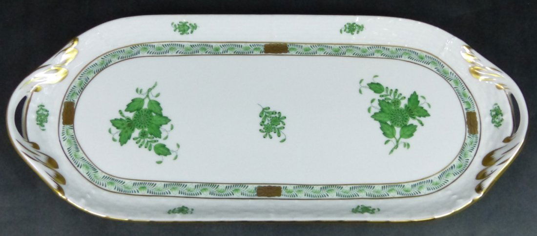 HEREND HUNGARIAN CHINESE BOUQUET GREEN TRAY (1 of 8)
