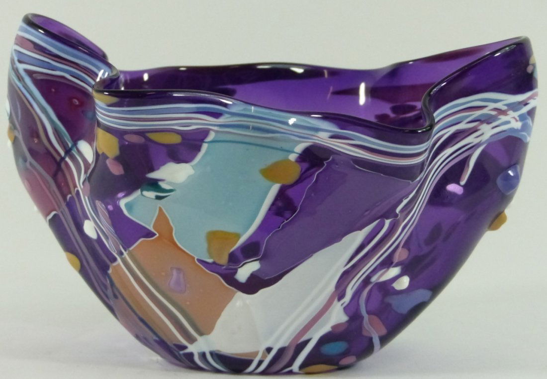 STEPHEN R NELSON ABSTRACT ART GLASS VASE (1 of 10)