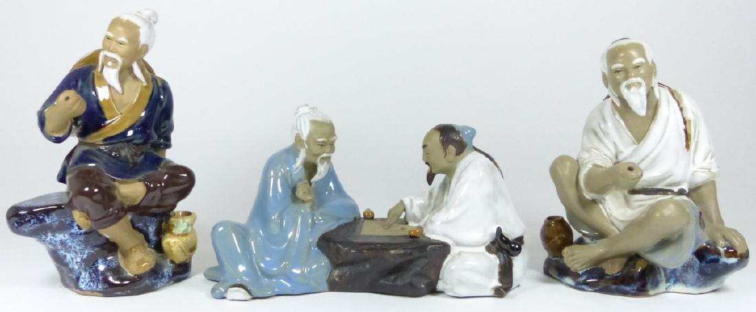 3pc CHINESE MUD MEN PORCELAIN FIGURES (1 of 8)