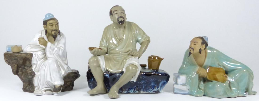 3pc CHINESE MUD MEN PORCELAIN FIGURES (1 of 7)