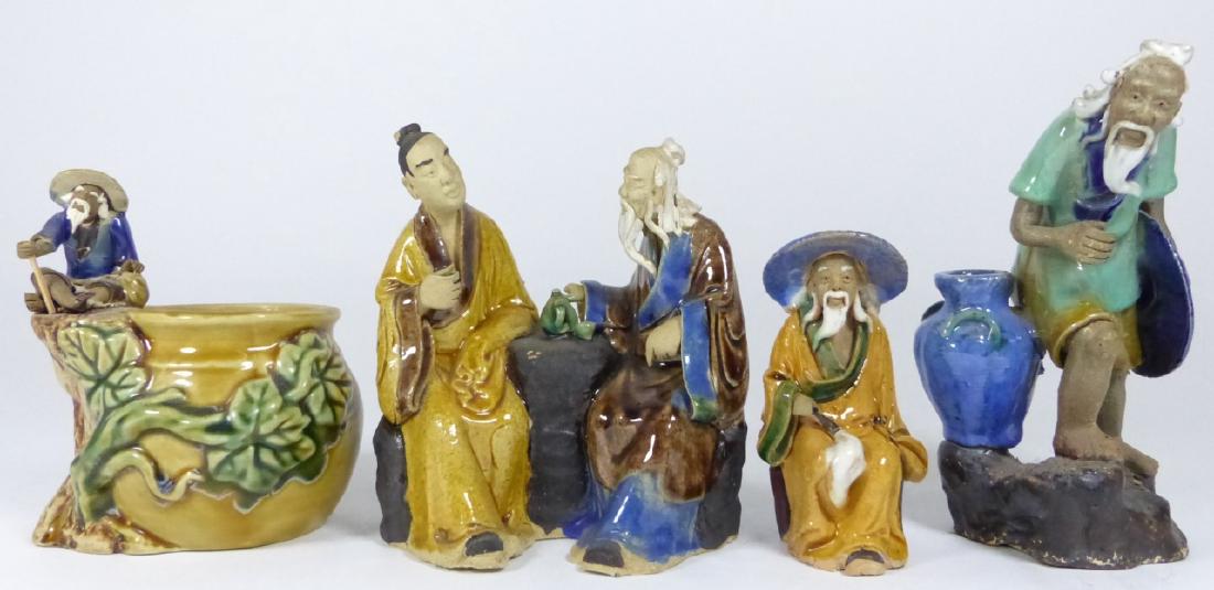 4pc CHINESE MUD MEN PORCELAIN FIGURES (1 of 8)