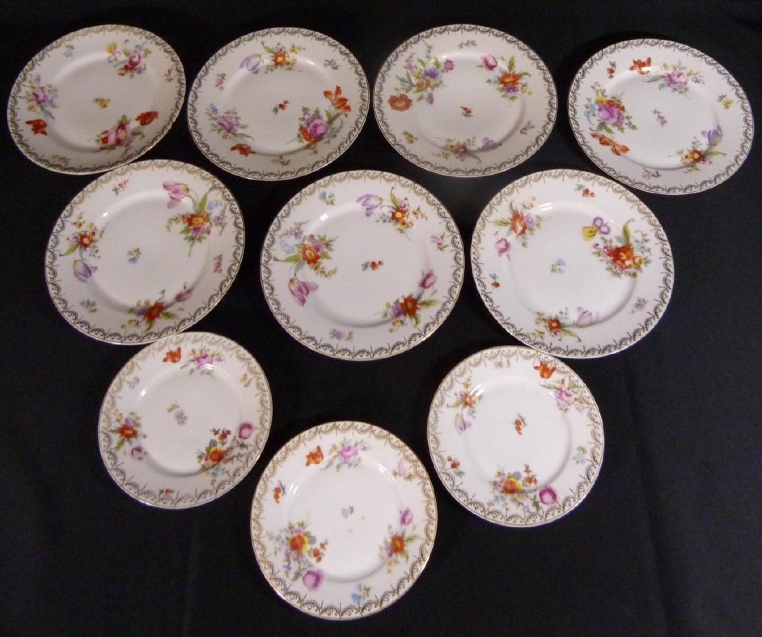 TEN OLD MEISSEN BAVARIA PORCELAIN MISC PLATES (1 of 8)