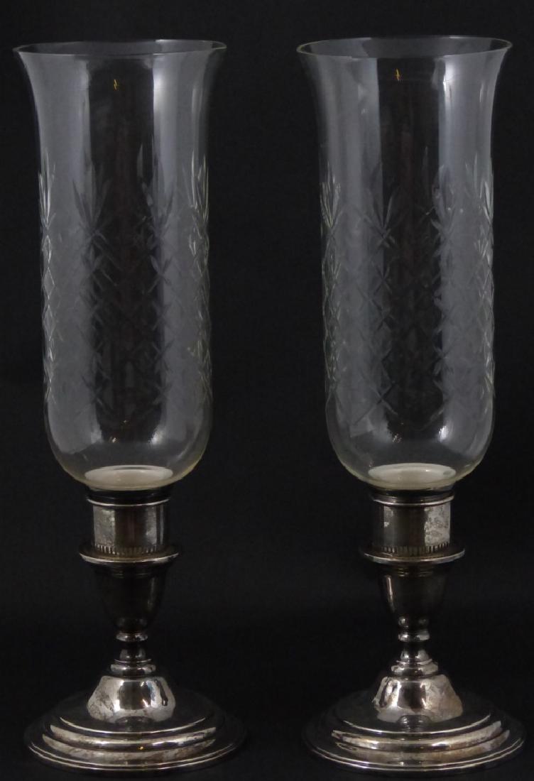 PAIR LORD SAYBROOK STERLING & CRYSTAL CANDLESTICKS (1 of 6)