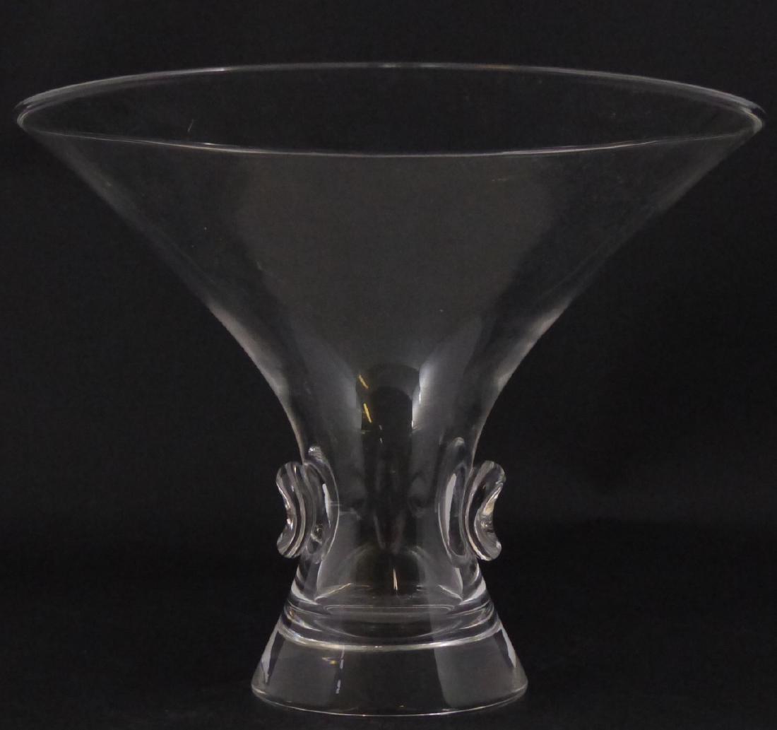 STEUBEN CRYSTAL FLAIR THUMBPRINT PEDESTAL BOWL (1 of 7)