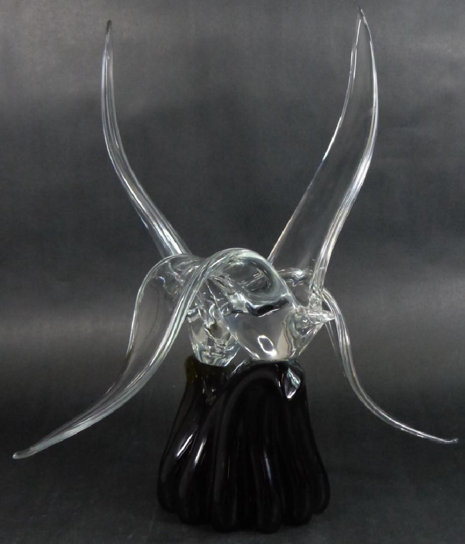 MURANO ART GLASS SCULPTURE BIRDS IN FLIGHT (1 of 9)