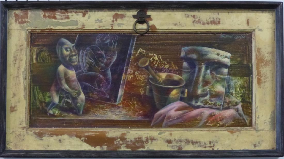 MICHAEL LENSON ACRYLIC ON BOARD 'CURIO CABINET' (1 of 7)