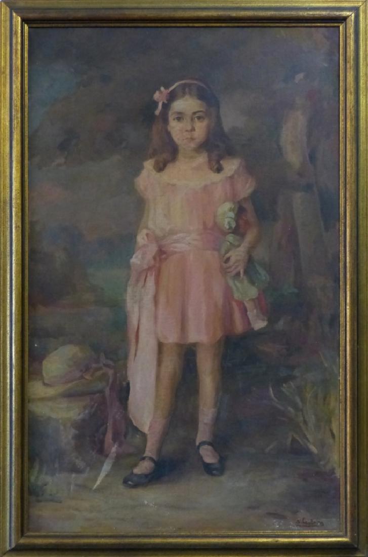 SASCHA LAUTMAN OIL PAINTING ON CANVAS GIRL w DOLL (1 of 6)