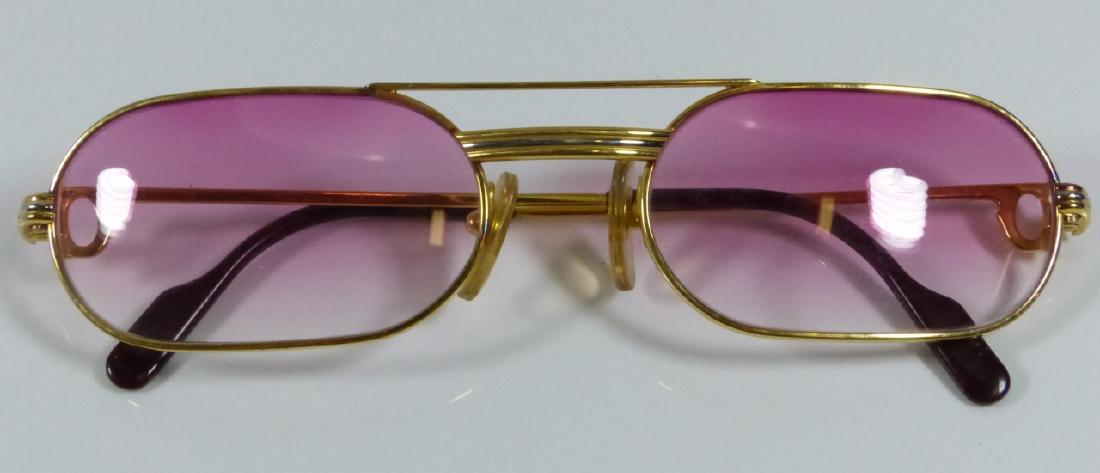 CARTIER VINTAGE SUNGLASSES w ROSE PINK LENSES (1 of 8)