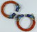 PR CHINESE CORAL & ENAMELED SILVER DRAGON BANGLES - 4