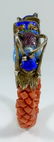 PR CHINESE CORAL & ENAMELED SILVER DRAGON BANGLES - 5