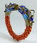 PR CHINESE CORAL & ENAMELED SILVER DRAGON BANGLES - 6