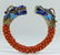 PR CHINESE CORAL & ENAMELED SILVER DRAGON BANGLES - 7