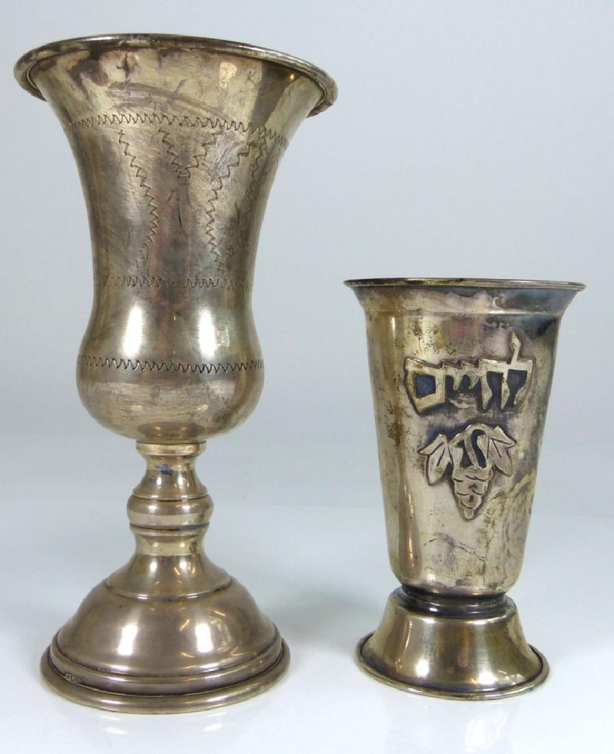 2pc JUDAICA KIDDUSH CUPS STERLING & 800 SILVER (1 of 9)