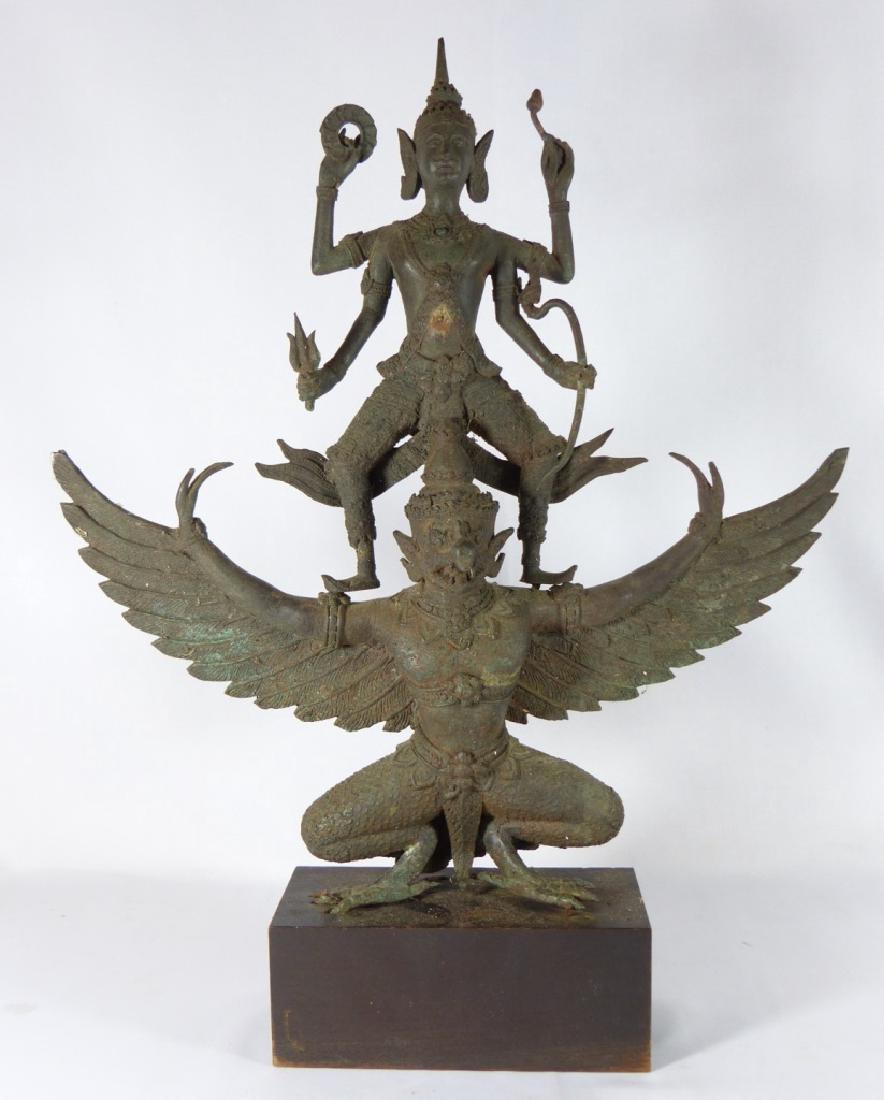 ANTIQUE THAI GOD BRONZE SCULPTURE (1 of 10)