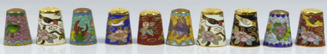 10pc CHINESE CLOISONNE THIMBLES (1 of 4)