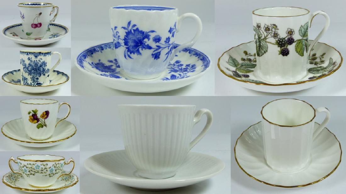 8 SETS PORCELAIN DEMITASSE CUPS & SAUCERS (1 of 3)