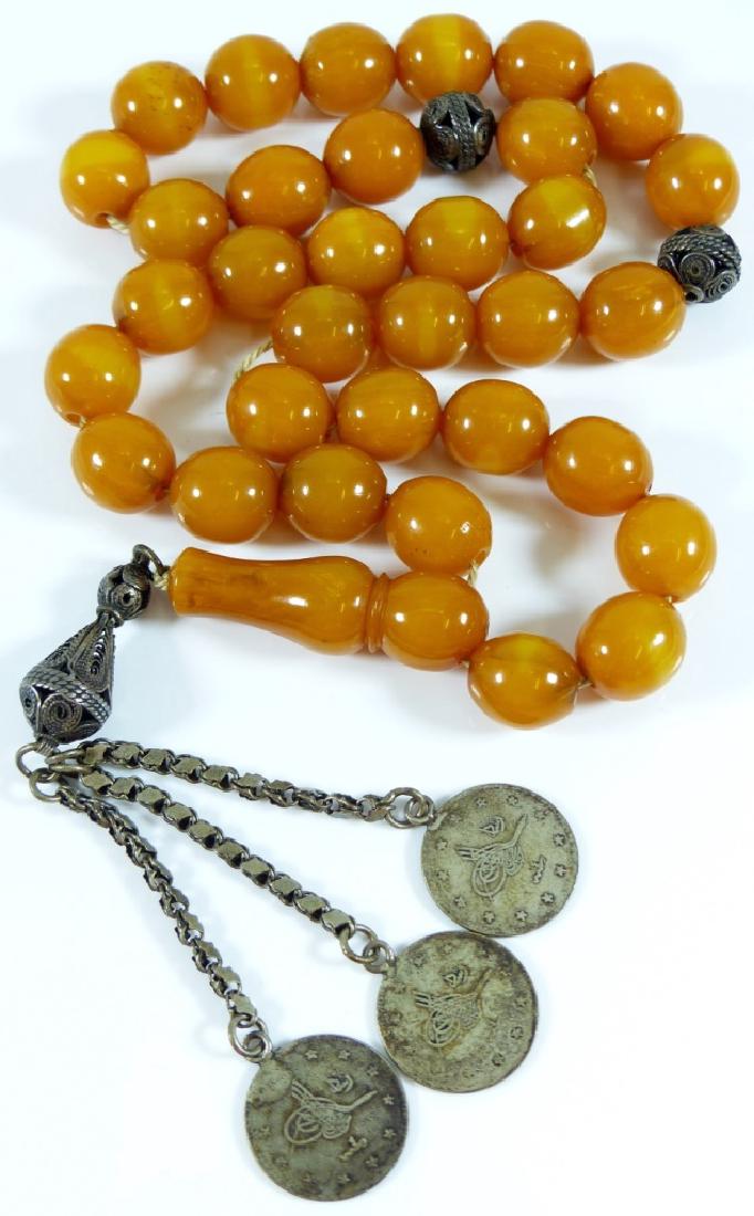 PERSIAN BUTTERSCOTCH AMBER BEADED NECKLACE (1 of 8)
