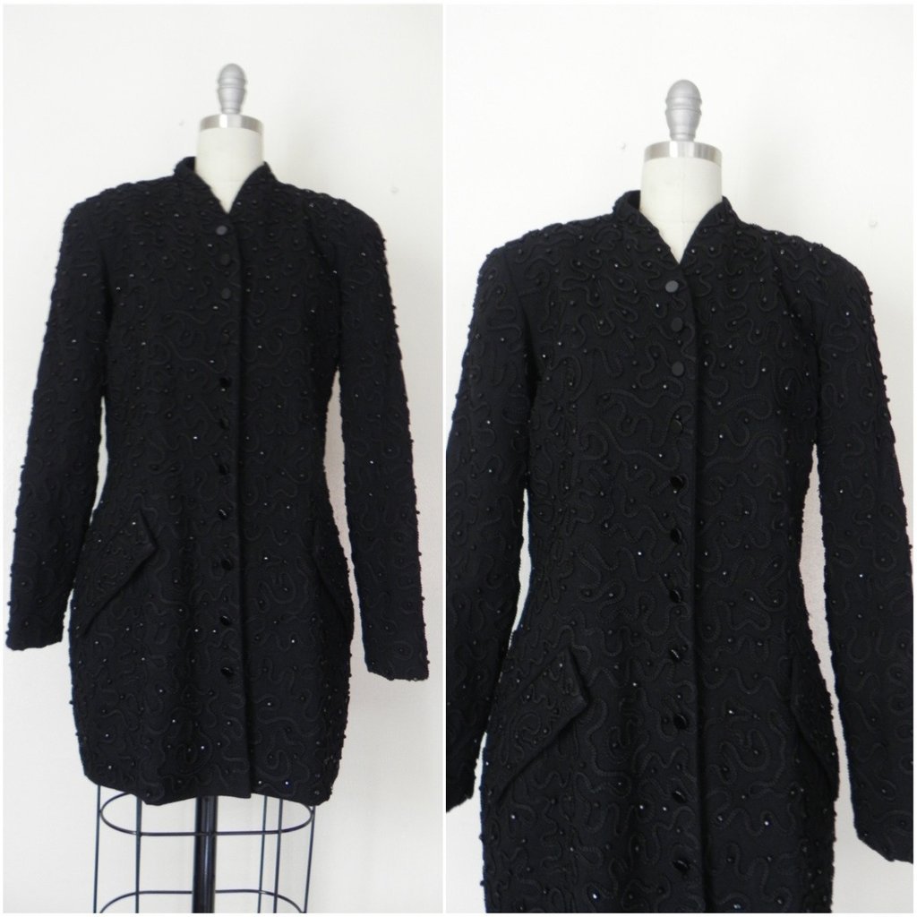 1990s Designer Donna Karen Beaded Jacket (1 of 6)