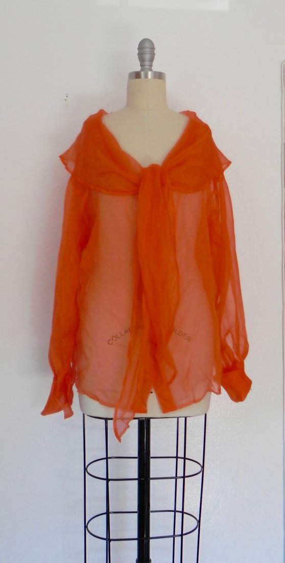 Vintage 1980s Italian Orange Silk Top (1 of 4)